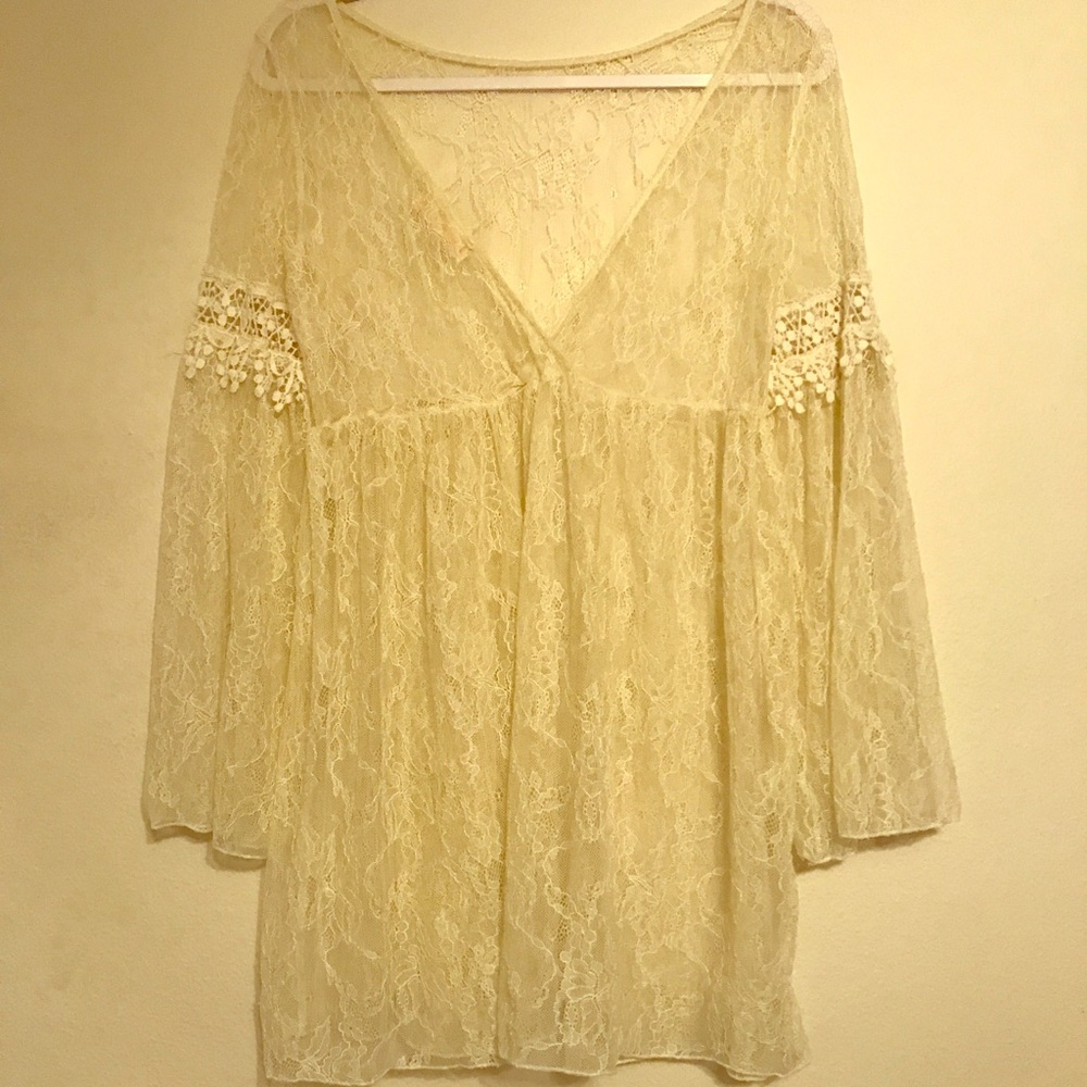 Altar'd state lace long sleeve slip
